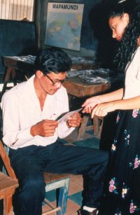 Man Practipating in an Eye Examination